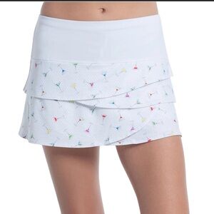 Lucky in Love Happy Hour Scalloped Tennis Pickleball Skirt NWT size L (12)